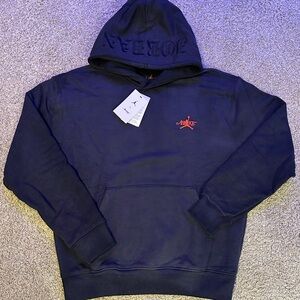 Air Jordan X Awake Black Hoodie with Red Logo